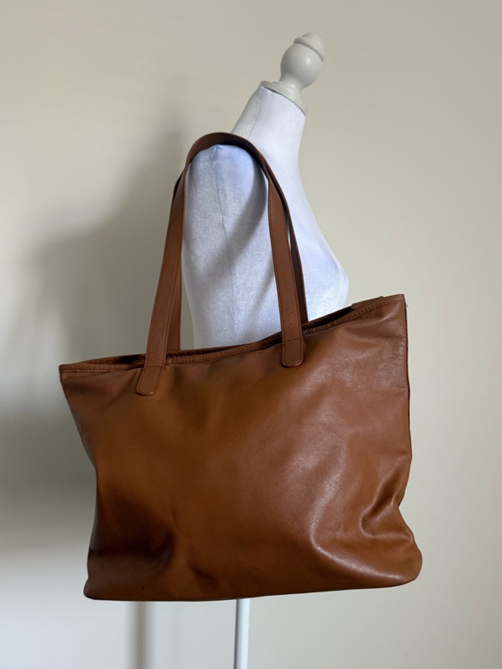Jack Georges Everyday Cognac Leather Tote Bag